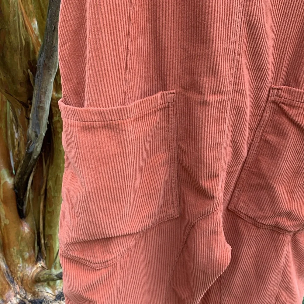 Free People High Roller Corduroy Jumpsuit in Burnt Orange